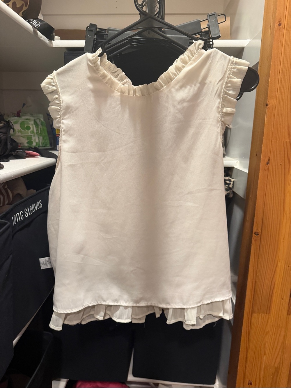 Pleione Cream Ruffle-Trim Sleeveless Camisole